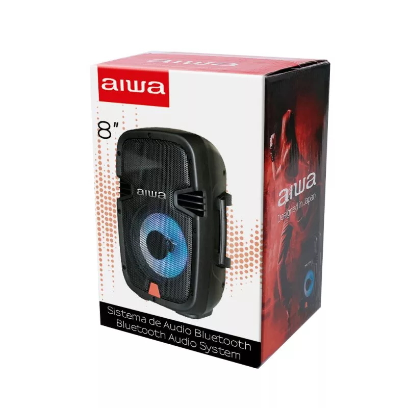 Caja amplificada Aiwa AWSP08 300W 8" MP3 USB SD BT Batería